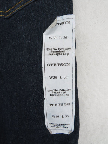 John B Stetson Jeans Men's W30 L36 Standard Straight Leg Indigo Work Denim 1520