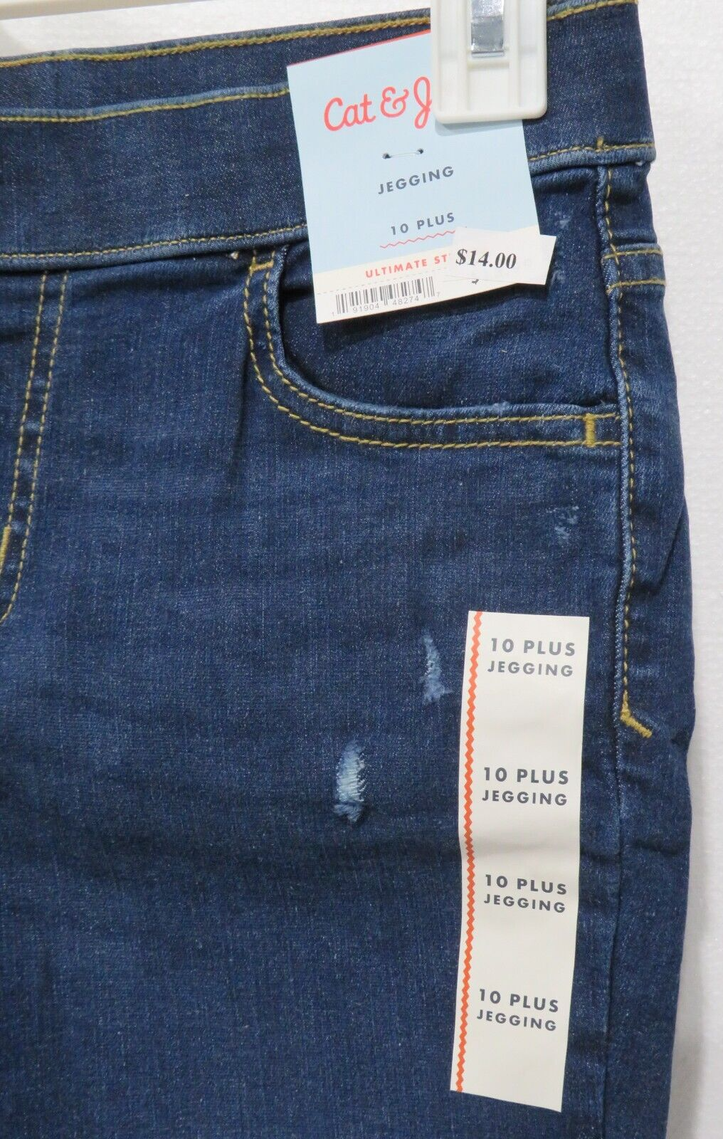 CAT & JACK Girl’s Mid-Rise Pull-On Denim Stretch Jeggings Size 10 Plus