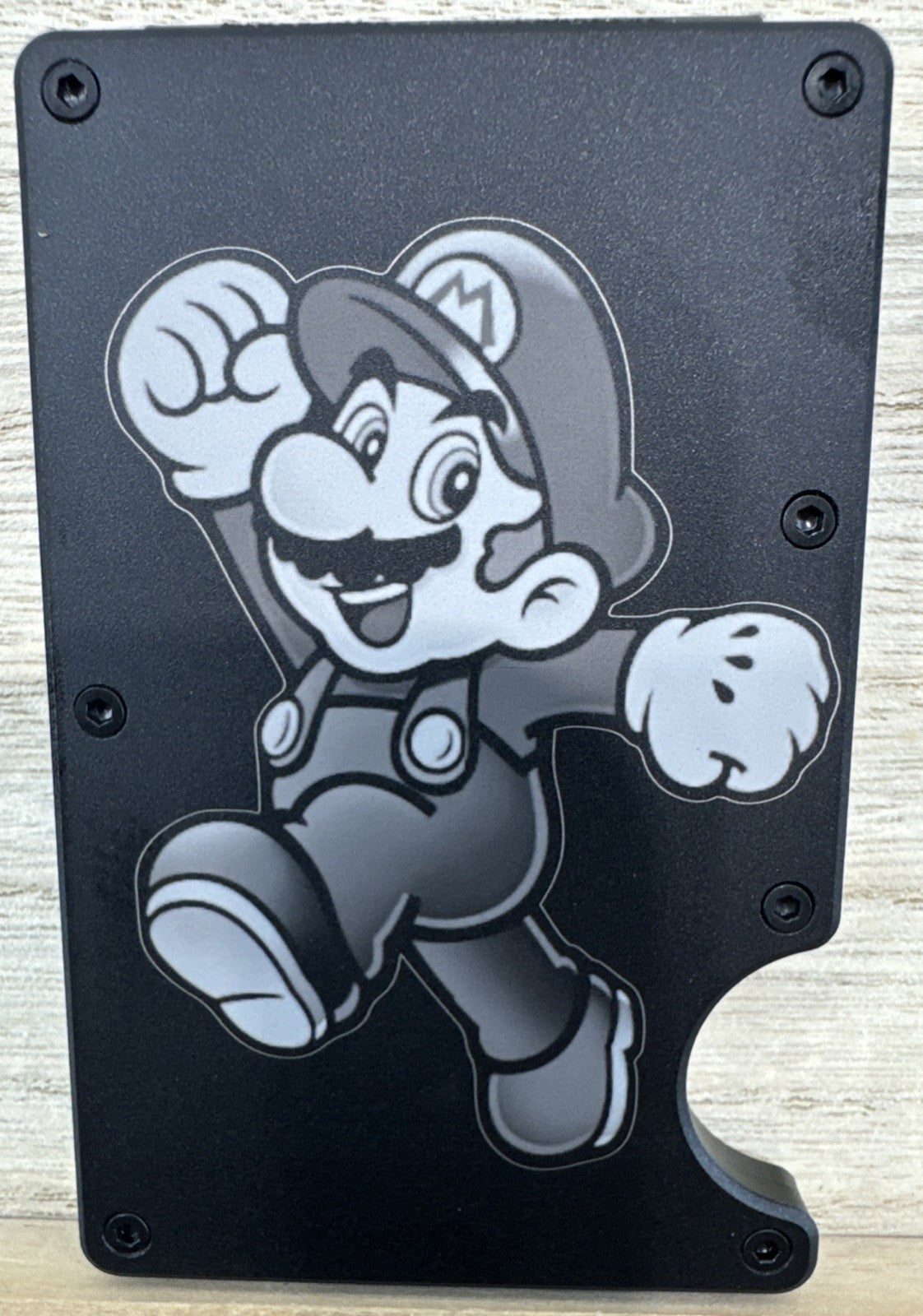 Metal Wallet - Laser Engraved - SM Black - RFID Blocking