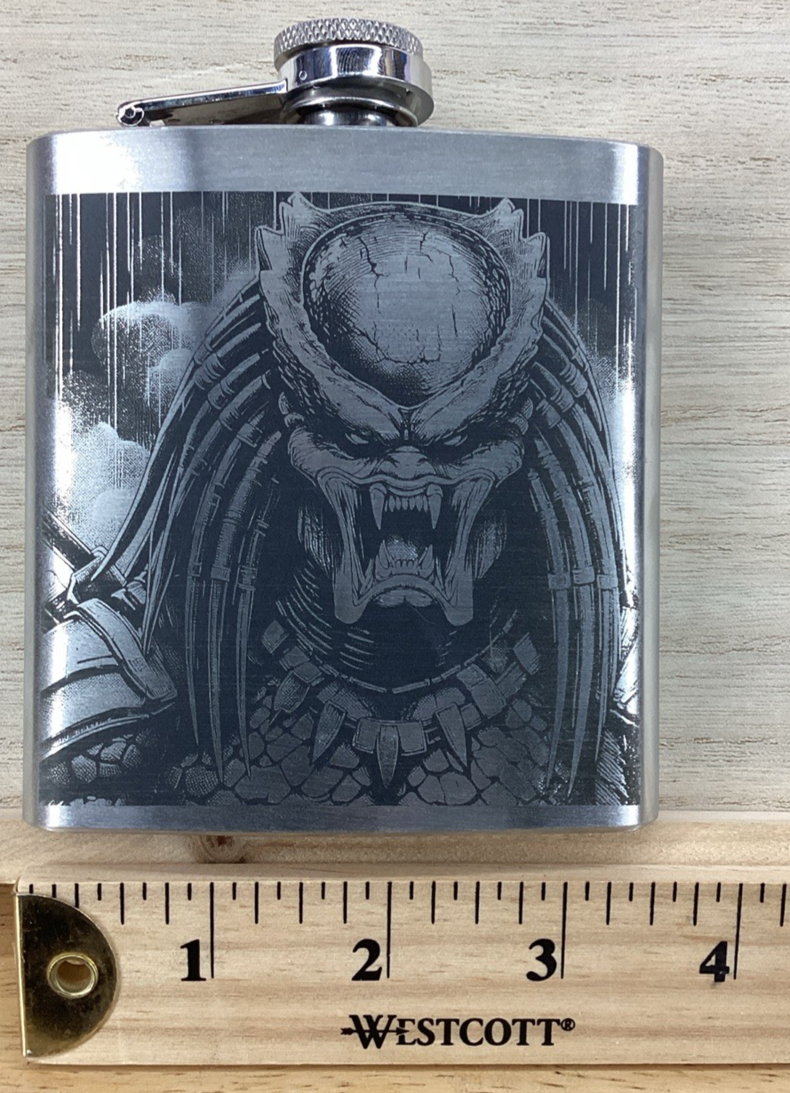 Laser Engraved 6 oz Stainless Steel Flask - P