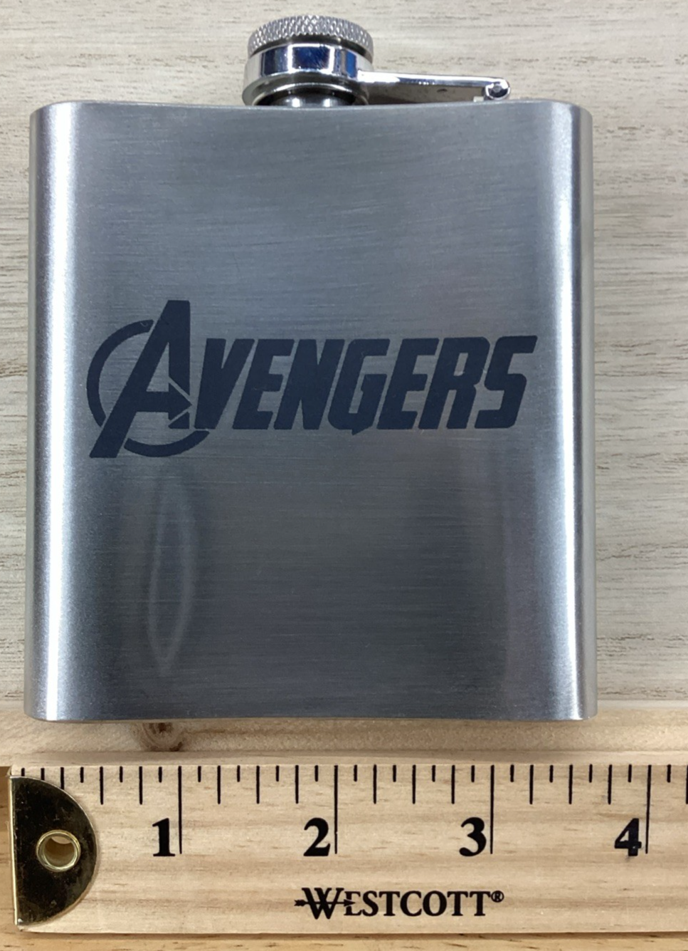 Laser Engraved 6 oz Stainless Steel Flask - A