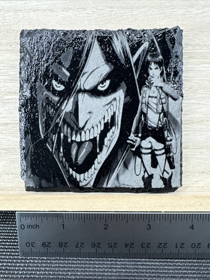 Laser Engraved Slate Coaster - AOT - Erin