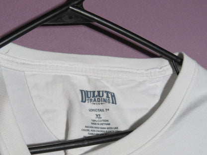 Duluth Trading Co T Shirt - Men's XL Longtail - Short Sleeve Crewneck White
