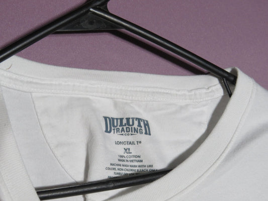 Duluth Trading Co T Shirt - Men's XL Longtail - Short Sleeve Crewneck White