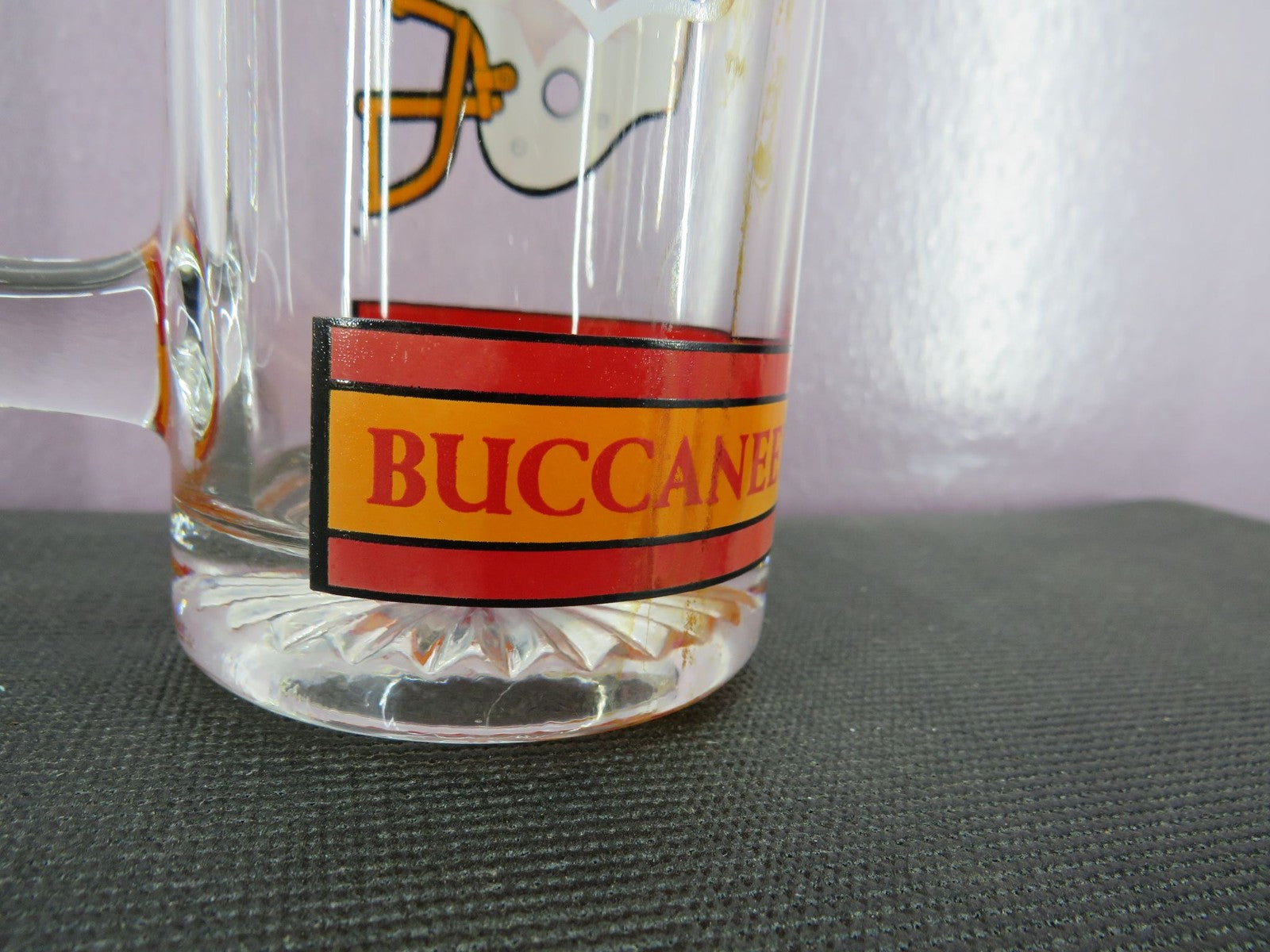 Vintage Tampa Bay Buccaneers Beer Mug Stein Tall Glass 1980s NFL