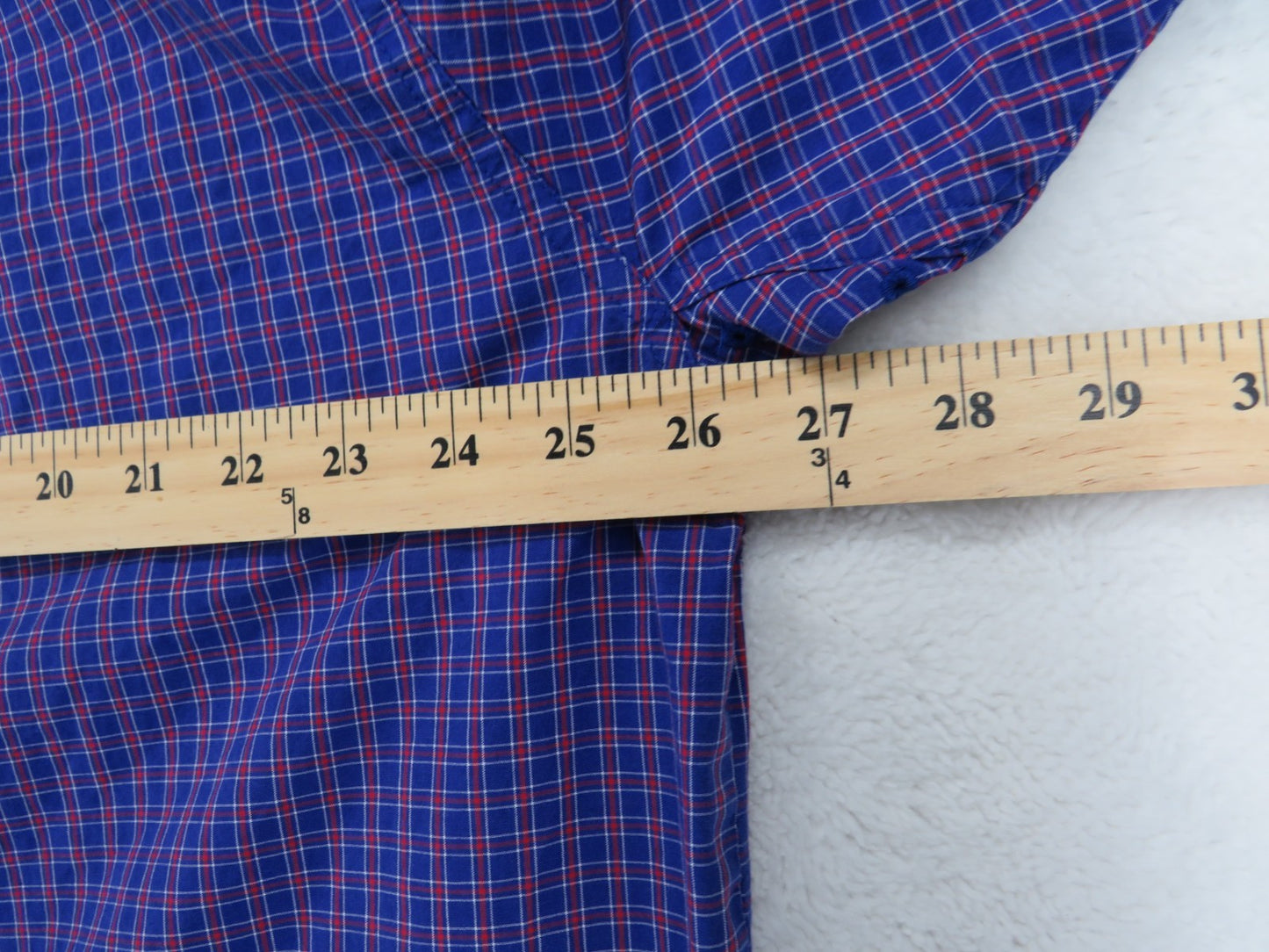 Ariat Pro Series Men's Short Sleeve Shirt - XXL Tall - Purple Plaid Pattern