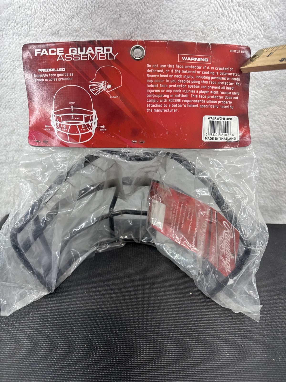 Rawlings Baseball Softball Batter's Helmet Black Face Guard With Hardware RWG