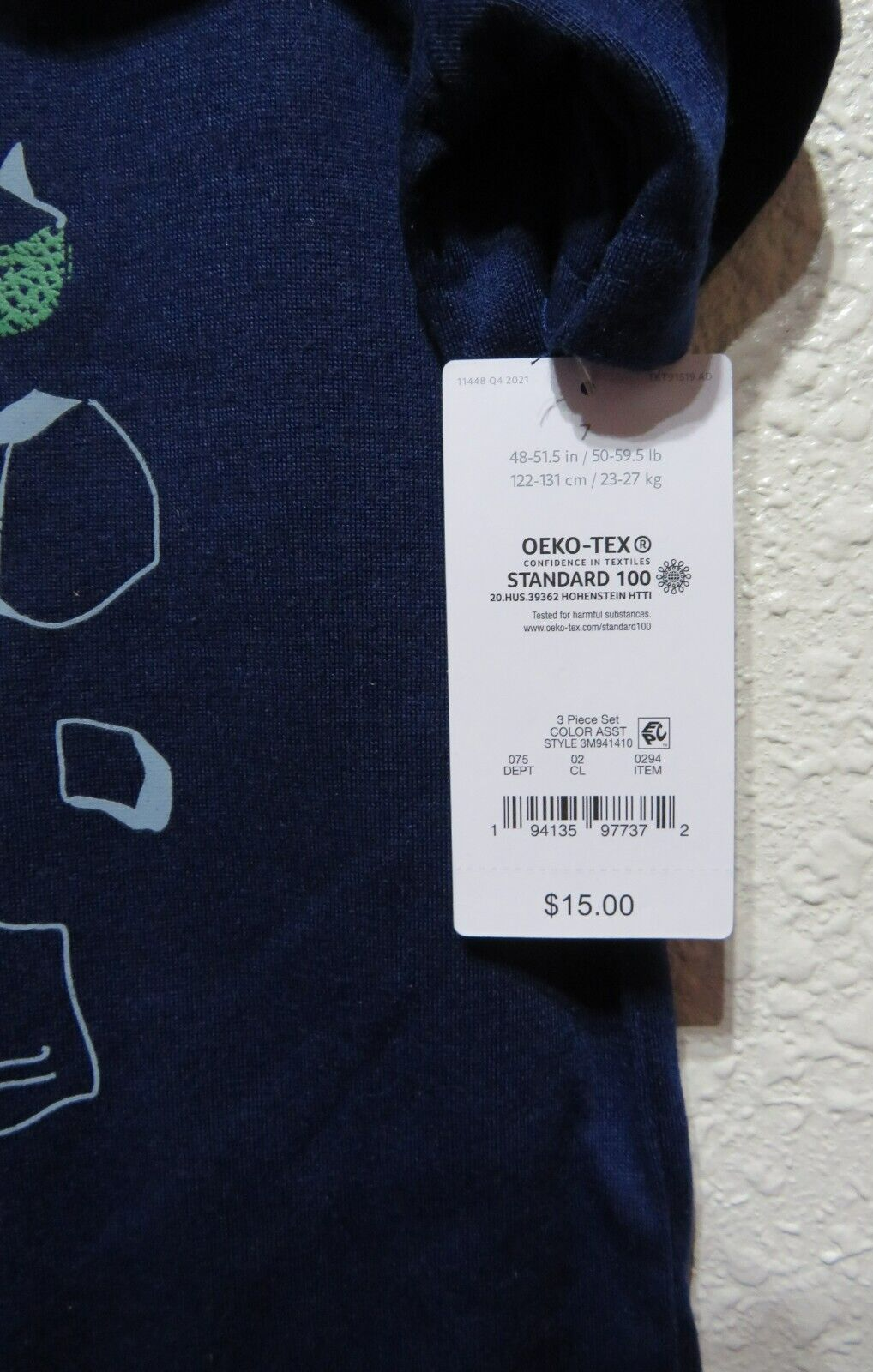 Just One You by Carter's 3pc Dinosaur Pajama Set - Size 7