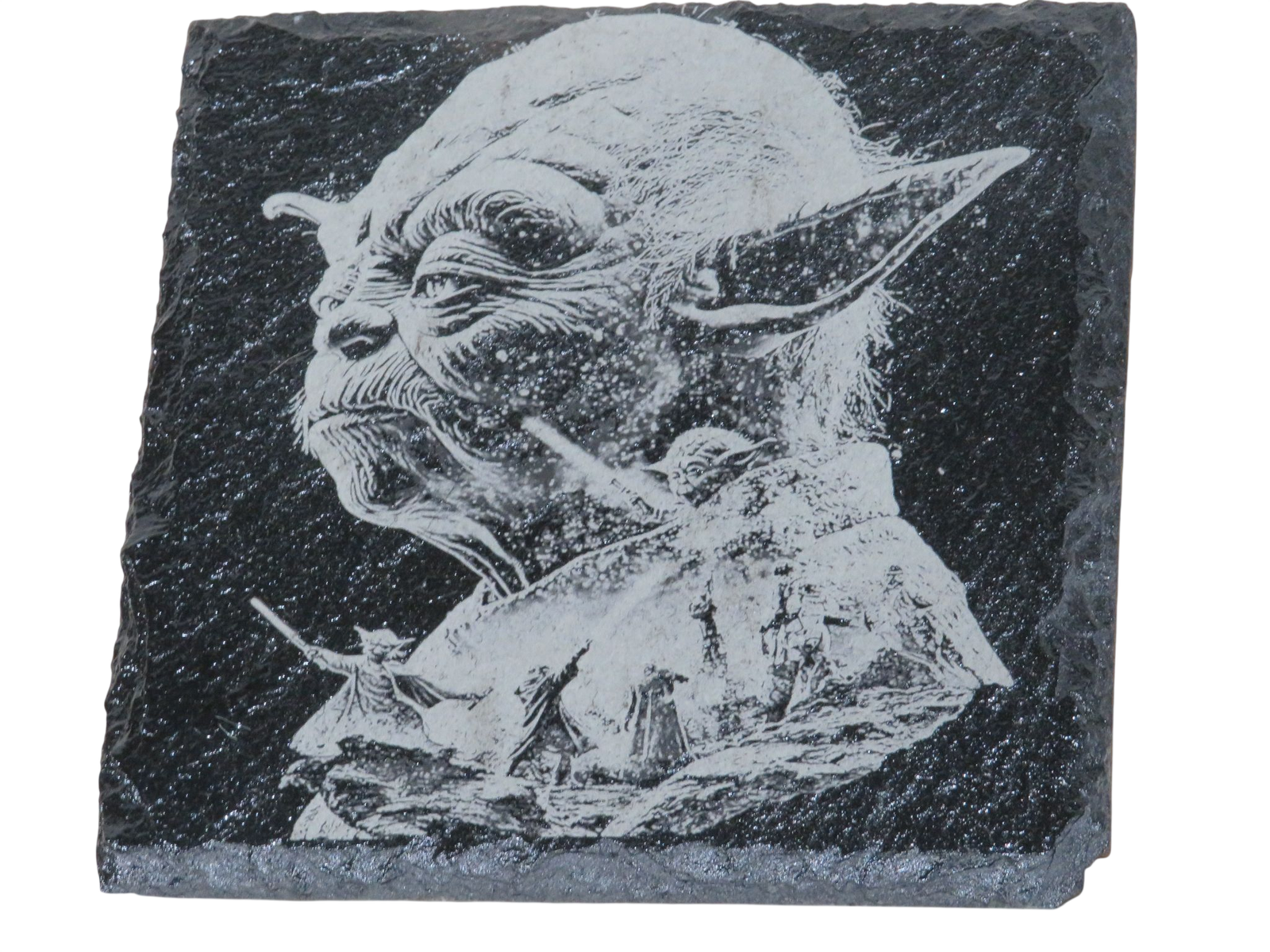 Laser Engraved Square Slate Coaster - YD