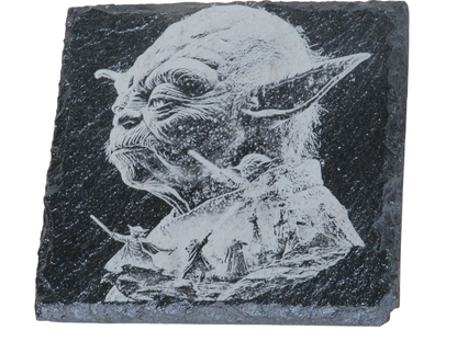 Laser Engraved Square Slate Coaster - YD