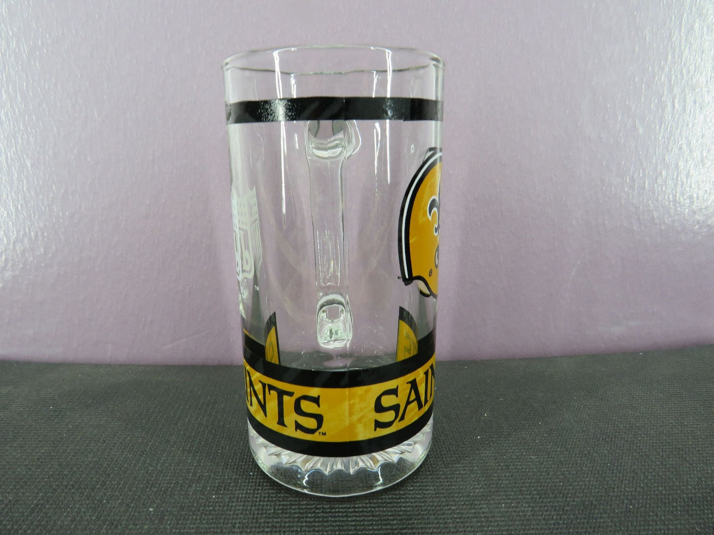 Vintage New Orleans Saints Beer Mug Stein Tall Glass 1980s NFL