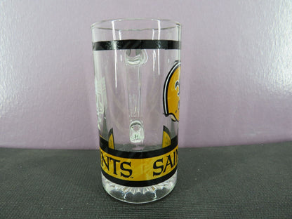 Vintage New Orleans Saints Beer Mug Stein Tall Glass 1980s NFL