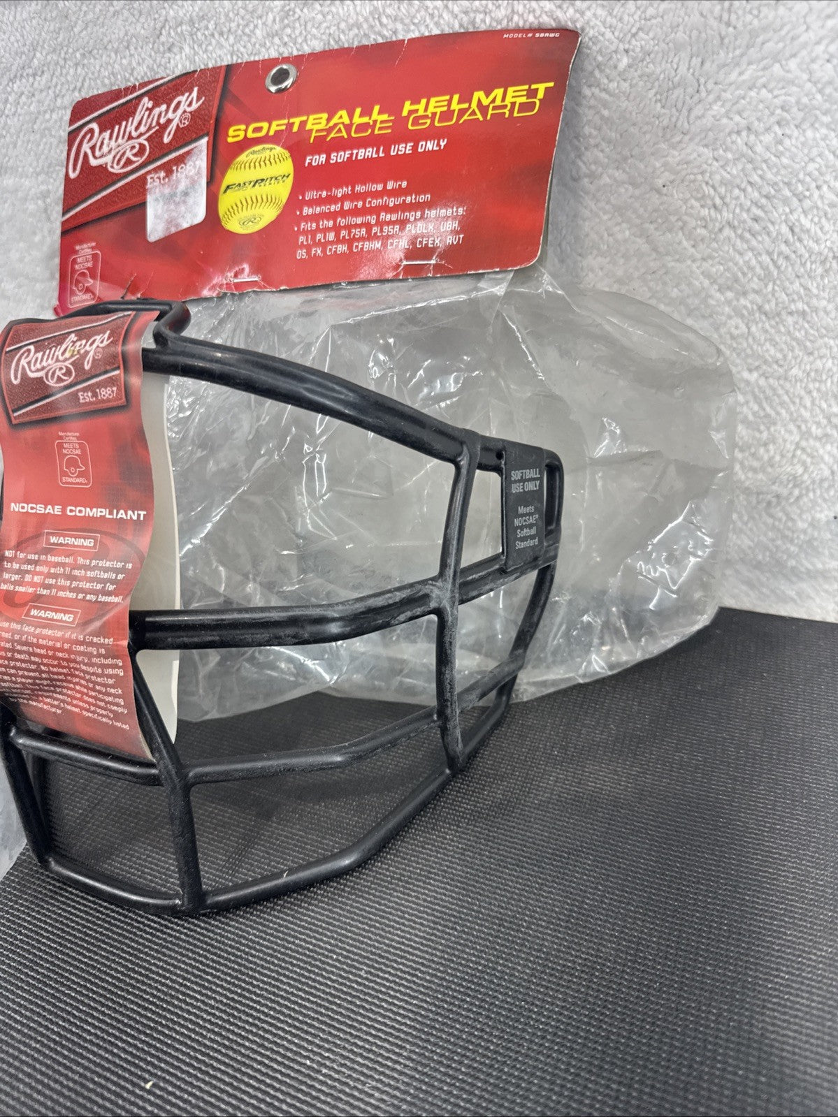 RAWLINGS SOFTBALL HELMET FACE GUARD SBRWG NOCSAE