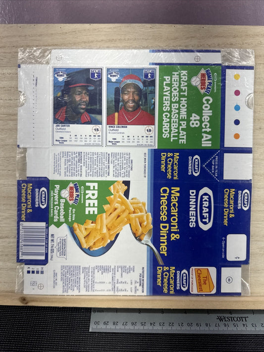 1987 Kraft Home Plate Heroes Never Folded Panel - Joe Carter Vince Coleman