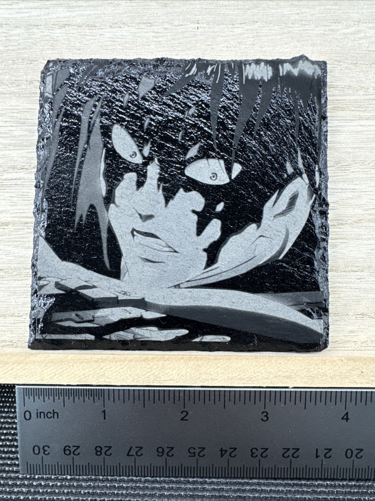 Laser Engraved Slate Coaster - AOT - Levi