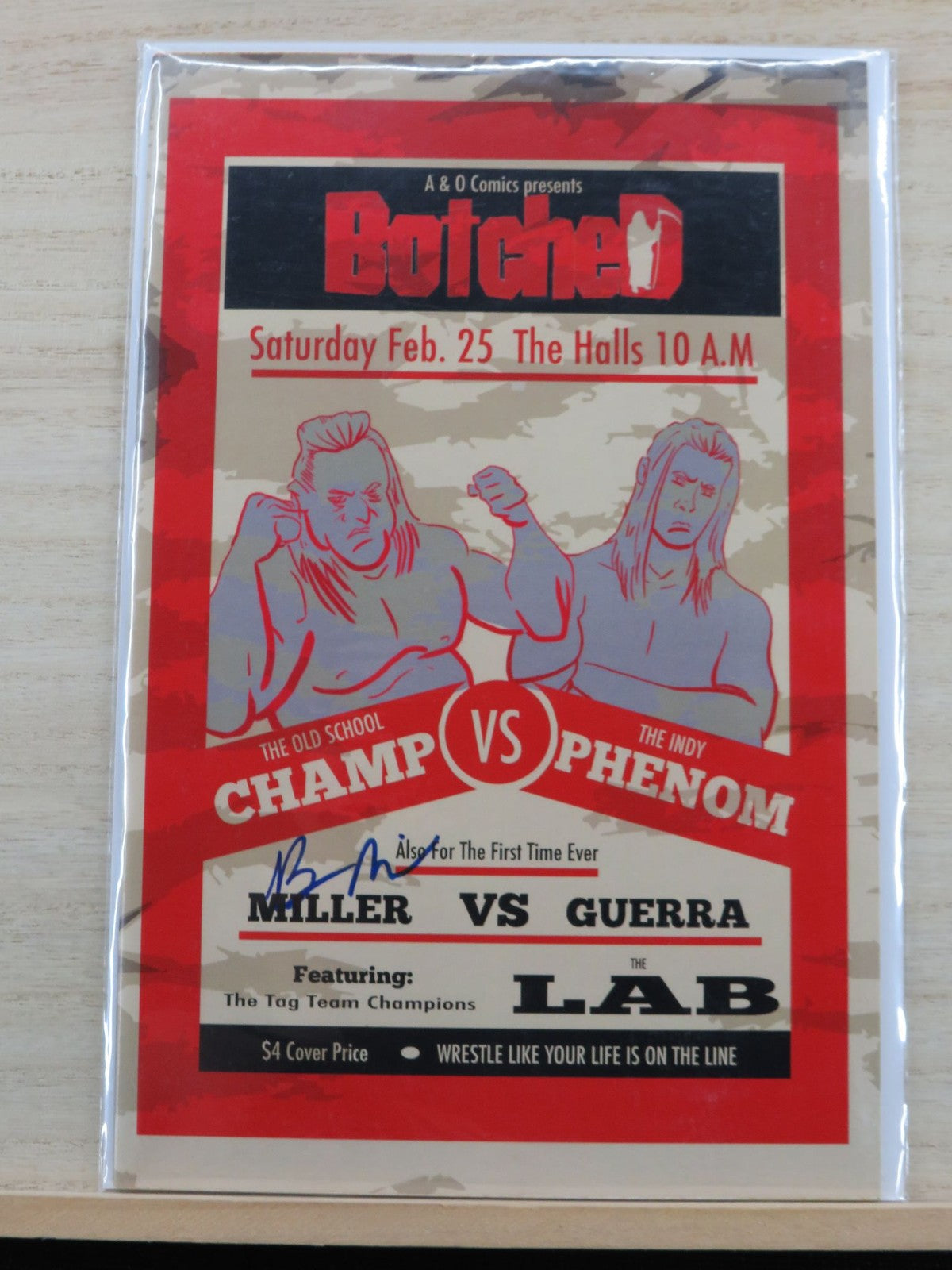 A & O Comics Botched #1 Signed - Miller vs Guerra Wrestling Red0