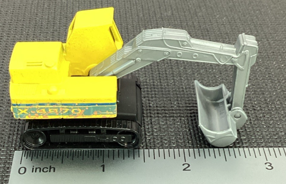 1980 Matchbox Excavator X-4970 Construction Vehicle Yellow Mini