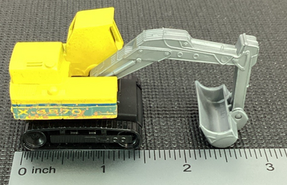1980 Matchbox Excavator X-4970 Construction Vehicle Yellow Mini