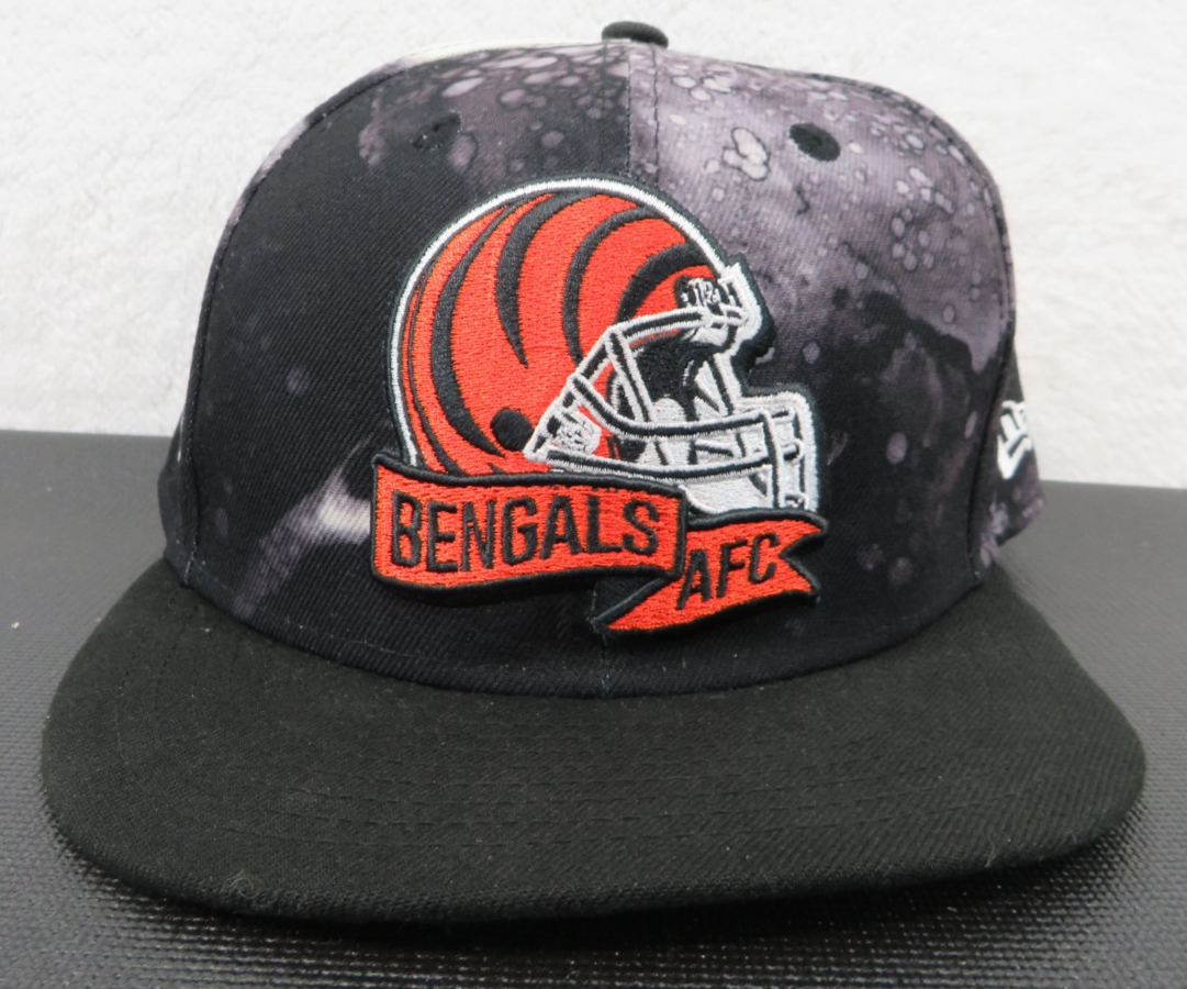 Cincinnati Bengals New Era black Ink Dye 9FIFTY Snapback Hat Flatbill1
