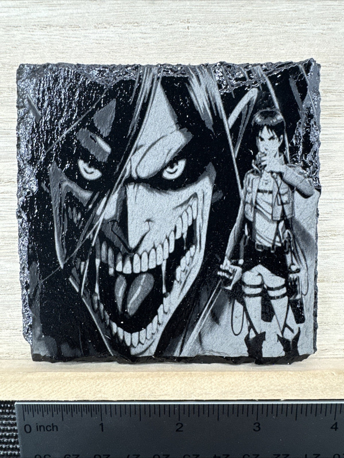 Laser Engraved Slate Coaster - AOT - Erin