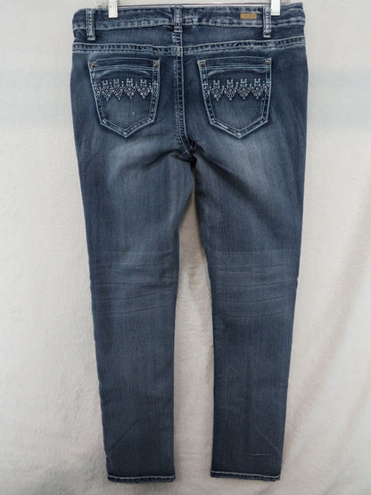Red Camel Jeans Women's Size 13 - Embroidered Back Pocket Rhinestone Blue