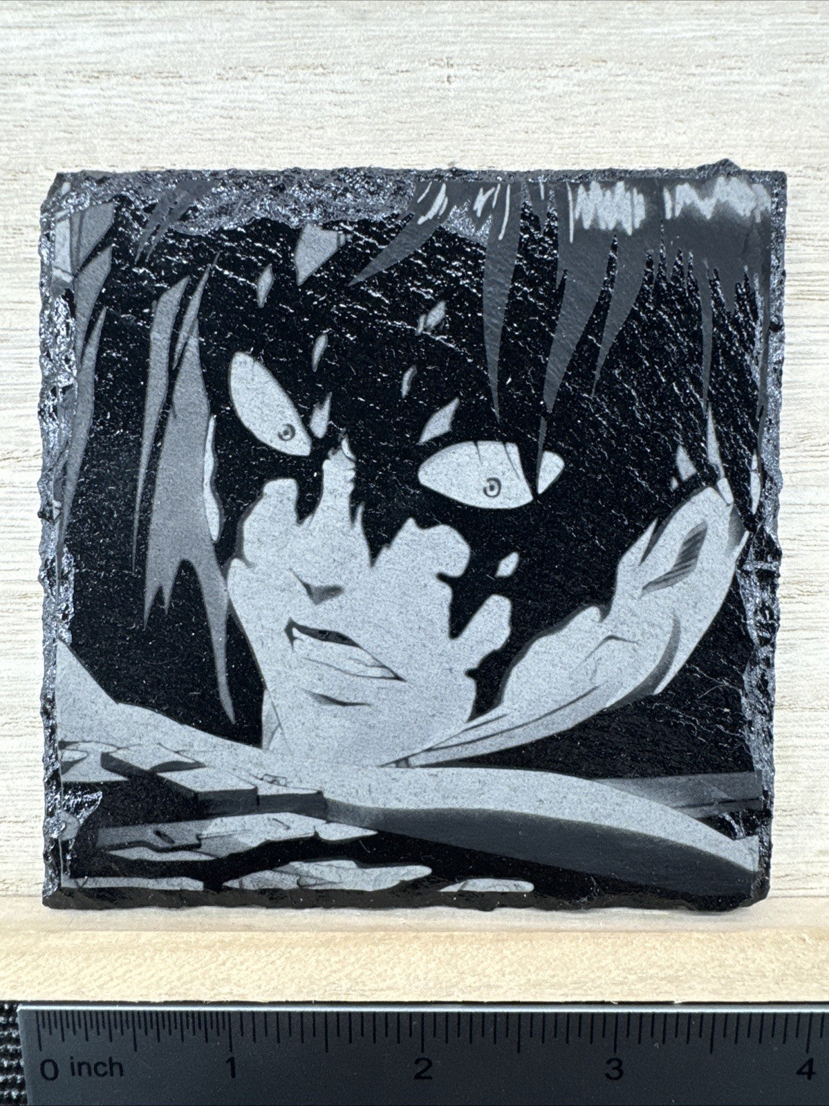 Laser Engraved Slate Coaster - AOT - Levi