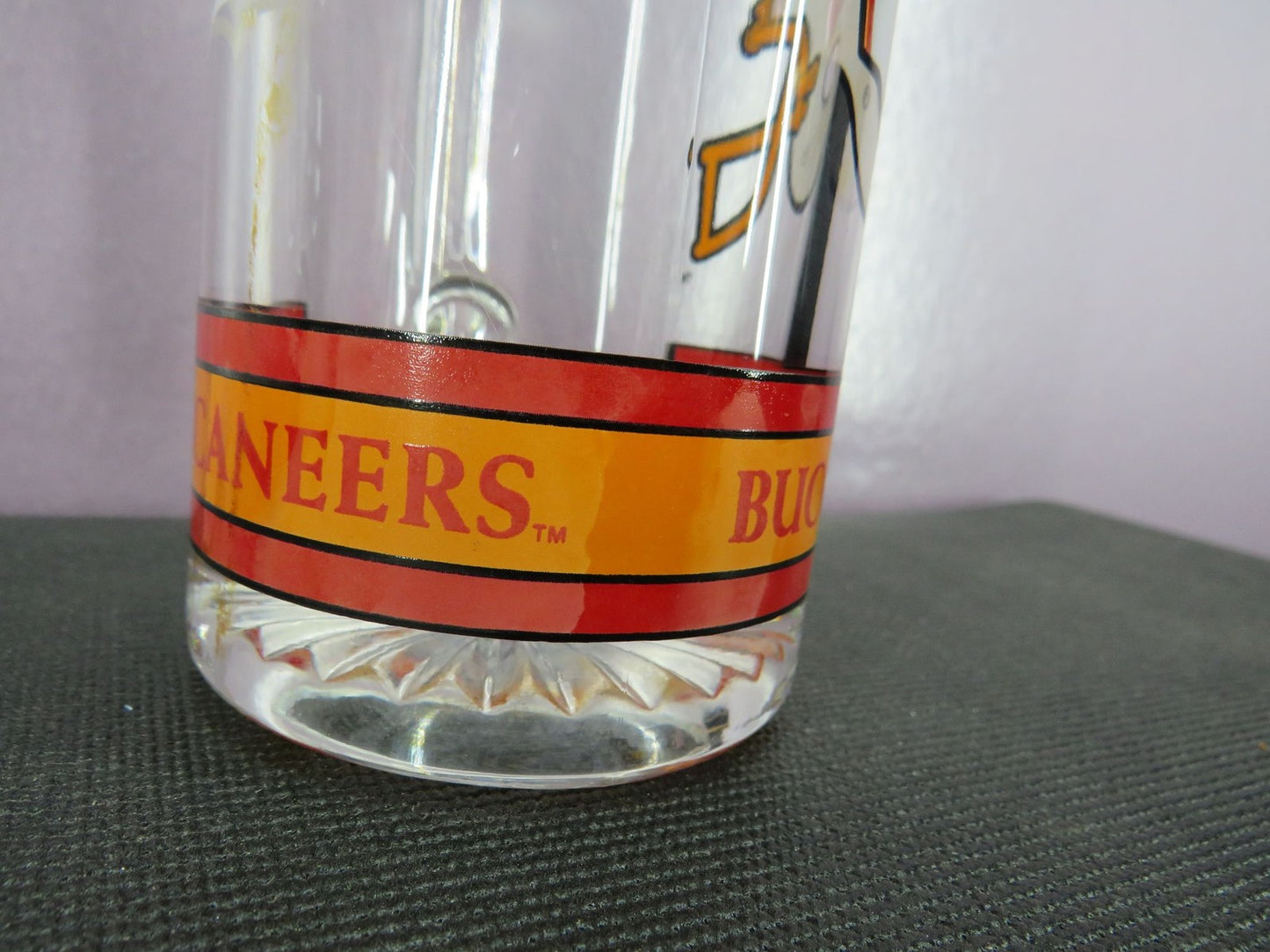Vintage Tampa Bay Buccaneers Beer Mug Stein Tall Glass 1980s NFL