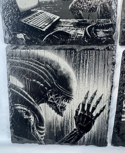 Slate Coaster Set Of 4 - Alien