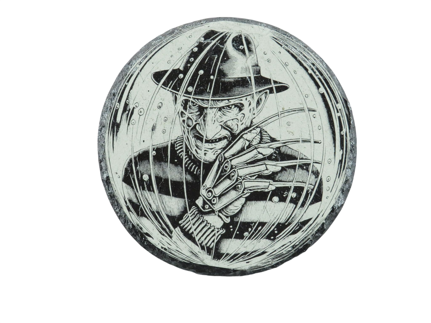Laser Engraved Round Slate Coaster - FR3