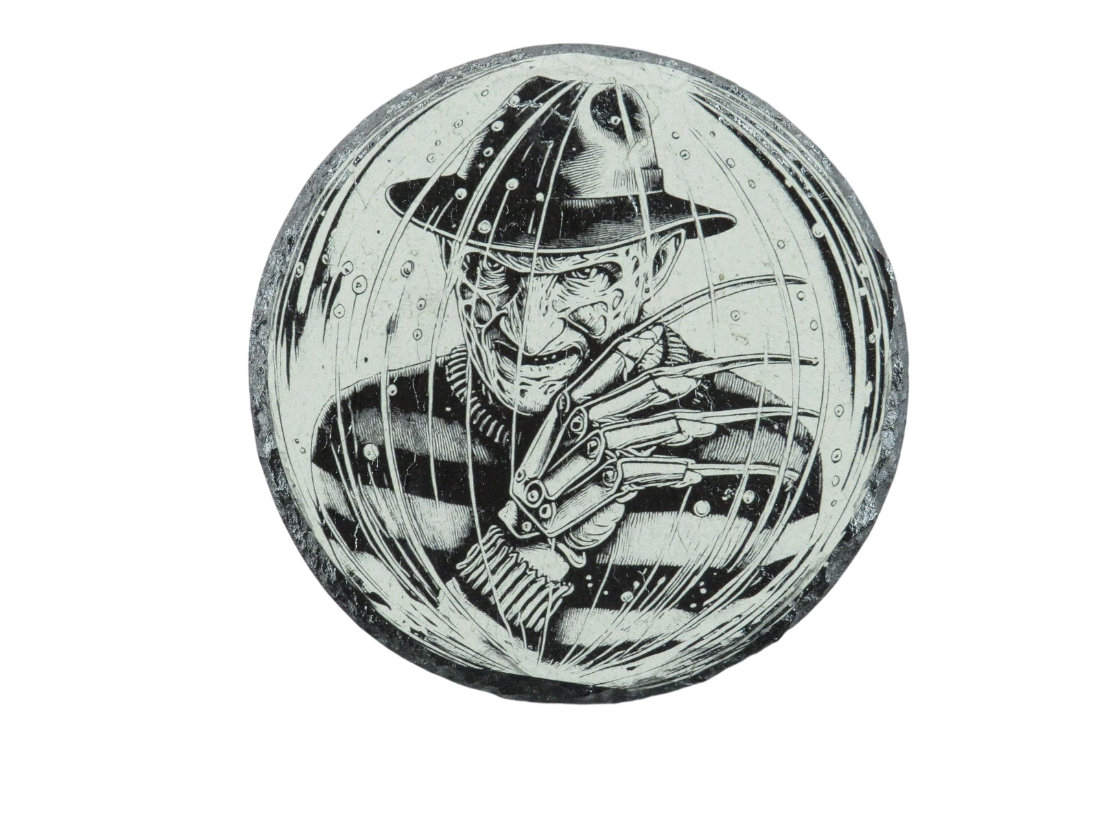 Laser Engraved Round Slate Coaster - FR3