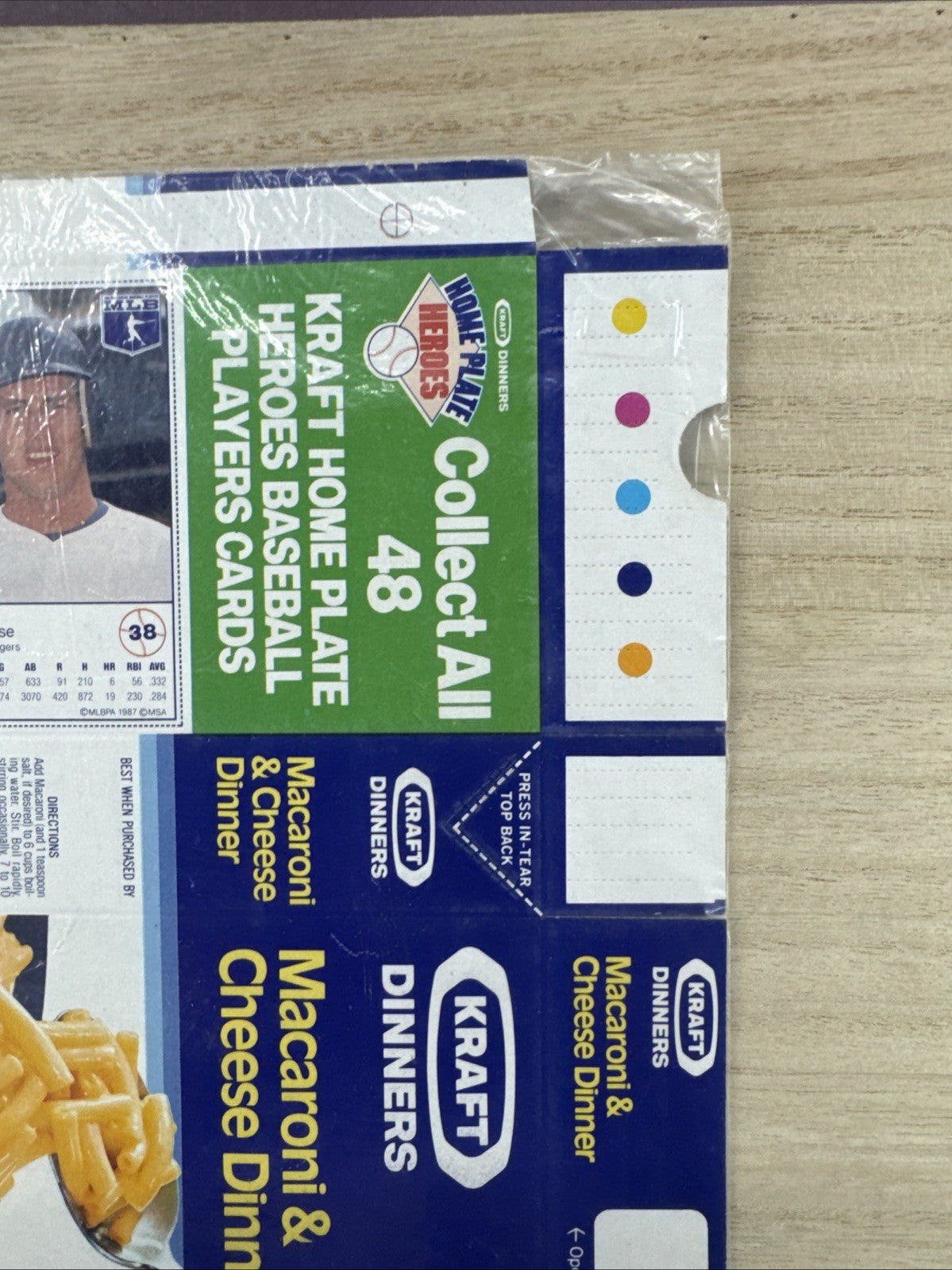 1987 Kraft Home Plate Heroes Never Folded Panel - Jose Canseco Steve Sax