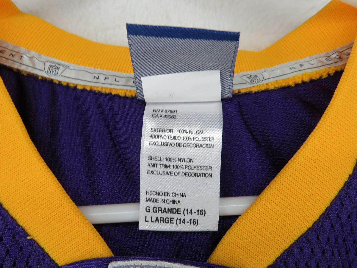 Minnesota Vikings Reebok NFL Jersey - Youth Large 14-16 - Brett Favre #47