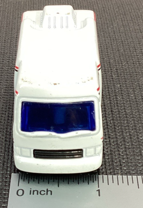 1999 Matchbox - Canyon Base Series Truck Camper Van White w/Black & Red Stripes