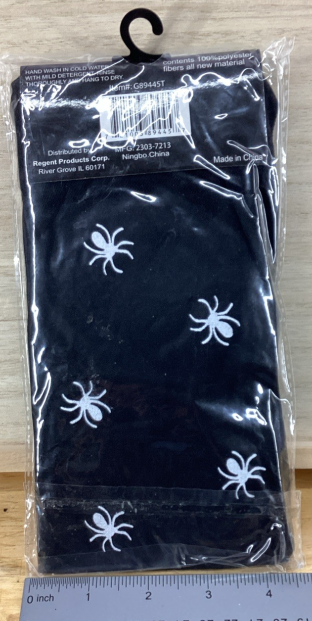 Black & White Halloween Spider Printed Tights1