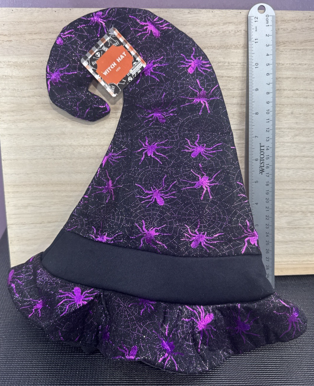 Purple Witch Hat - Spiders - Kids0