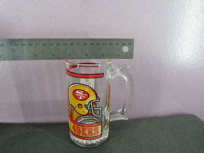 Vintage San Francisco 49ers Beer Mug Stein Tall Glass 1980s NFL