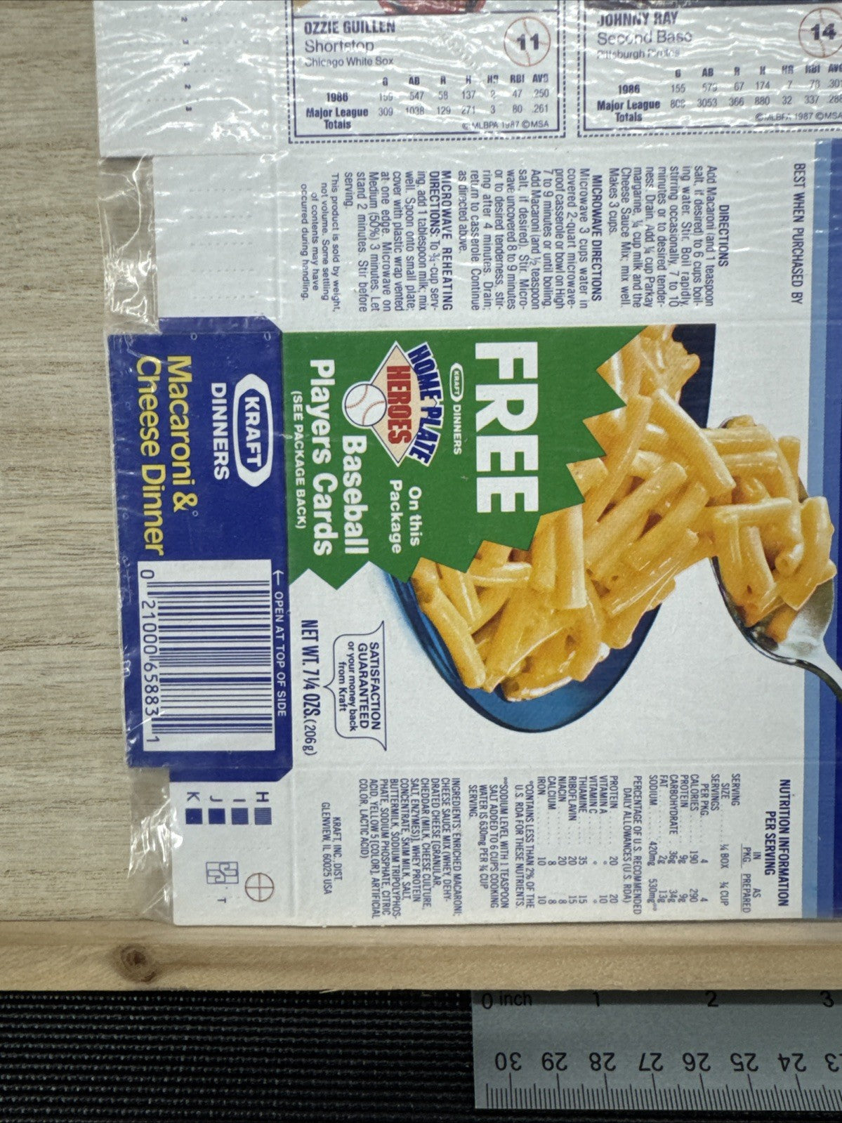 1987 Kraft Home Plate Heroes Never Folded Panel - Ozzie Guillen & Johnny Ray