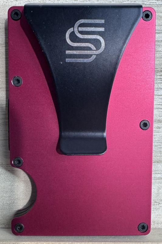 Metal Wallet - Laser Engraved - TR Red - RFID Blocking
