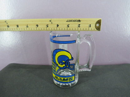 Vintage Los Angeles Rams Beer Mug Stein Tall Glass 1980s NFL