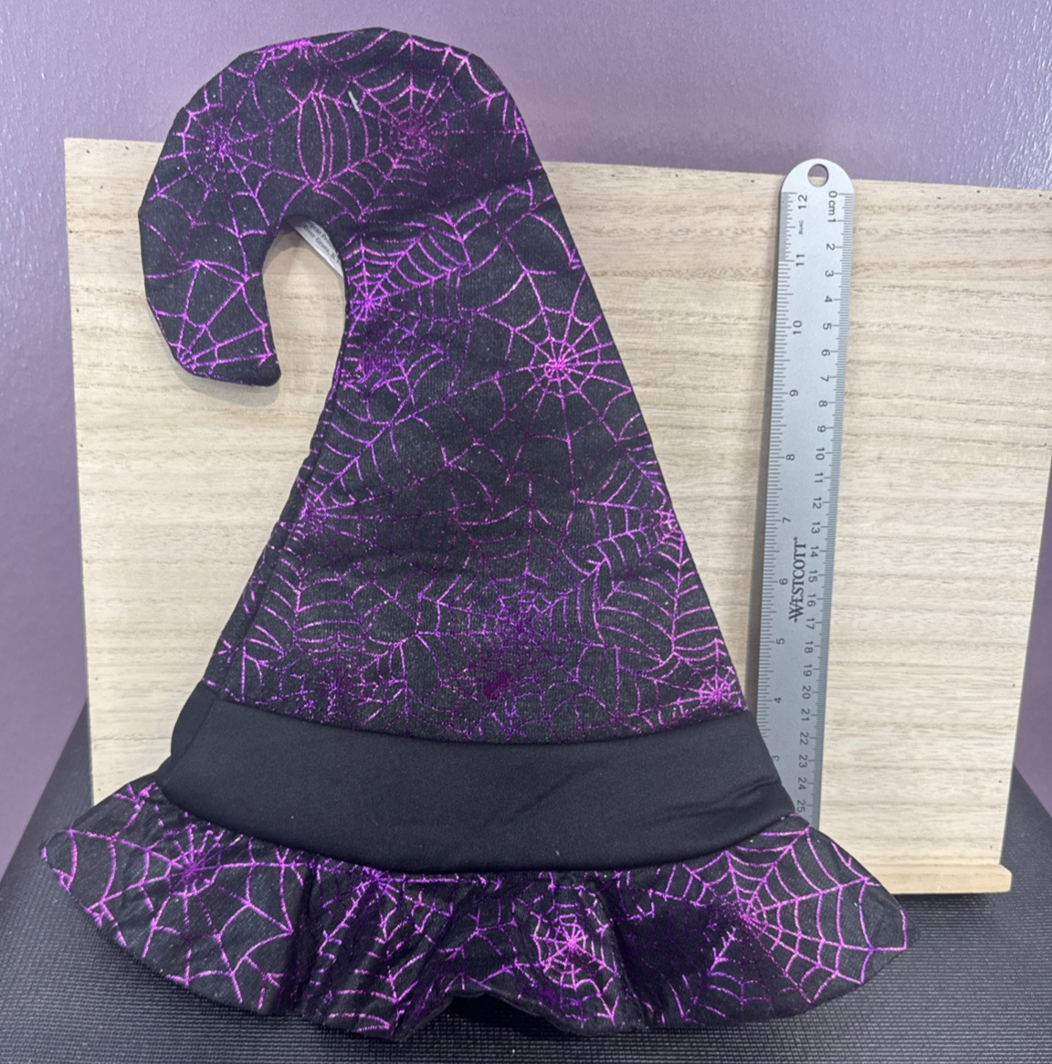 Purple Witch Hat - Spider Webs - Kids1