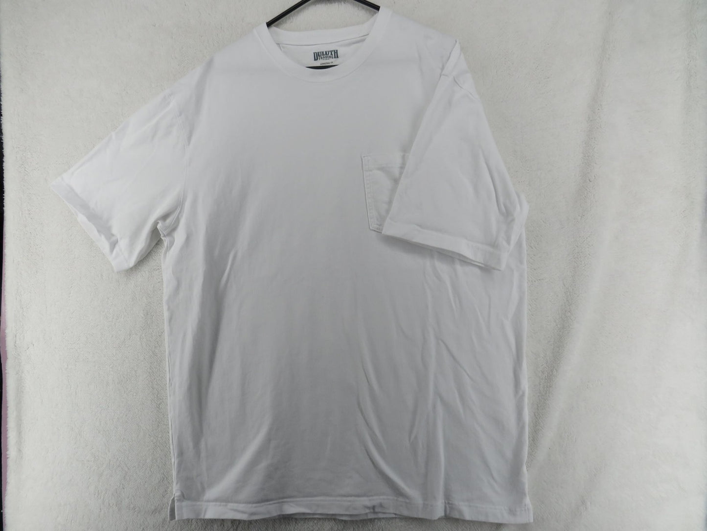 Duluth Trading Co T Shirt - Men's Large Longtail - Short Sleeve White Cotton