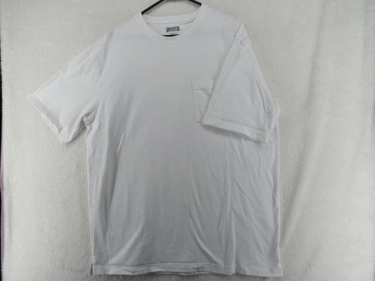 Duluth Trading Co T Shirt - Men's Large Longtail - Short Sleeve White Cotton