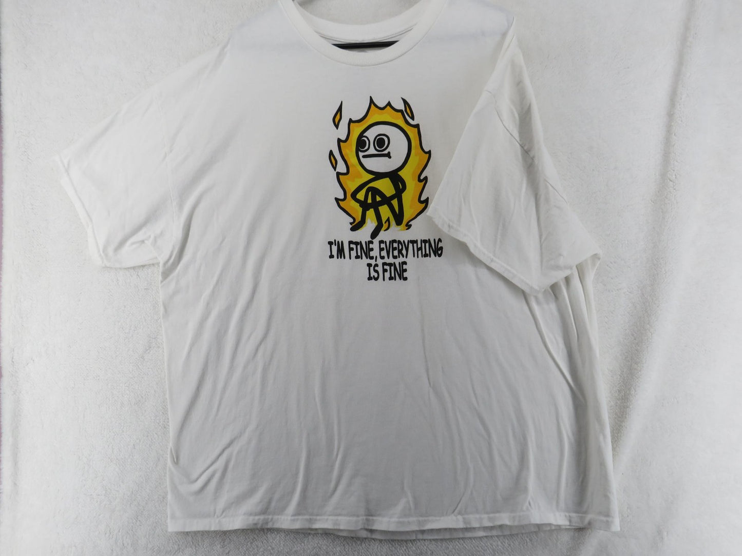 Im Fine Everything Is Fine Graphic T-Shirt - Men's 3XL White