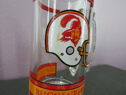 Vintage Tampa Bay Buccaneers Beer Mug Stein Tall Glass 1980s NFL