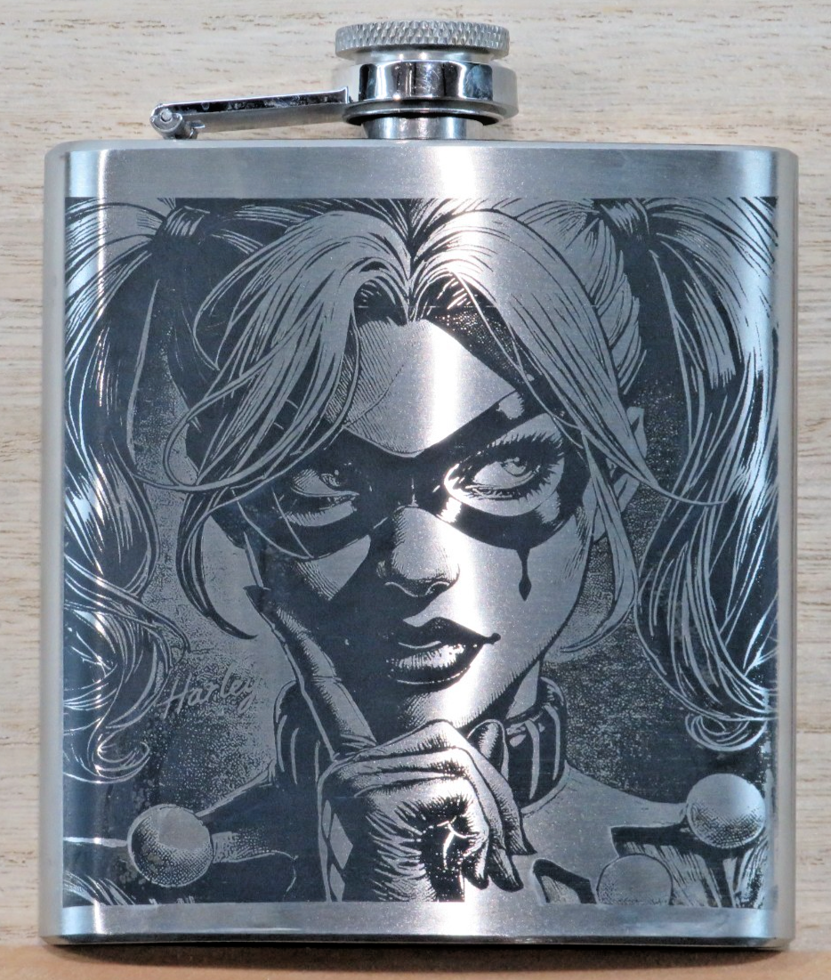 Laser Engraved 6 oz Stainless Steel Flask - HQ