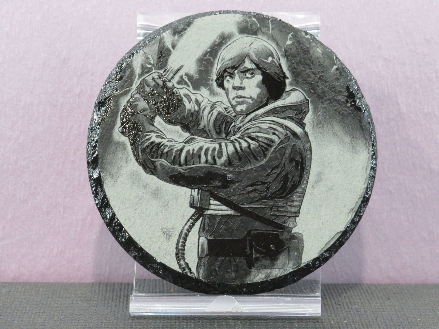 Laser Engraved Round Slate Coaster - SW10