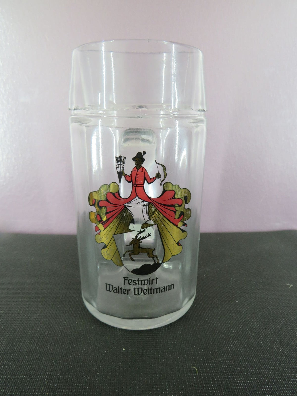 Festwirt Walter Weitmann Glass Beer Mug - German Crest0