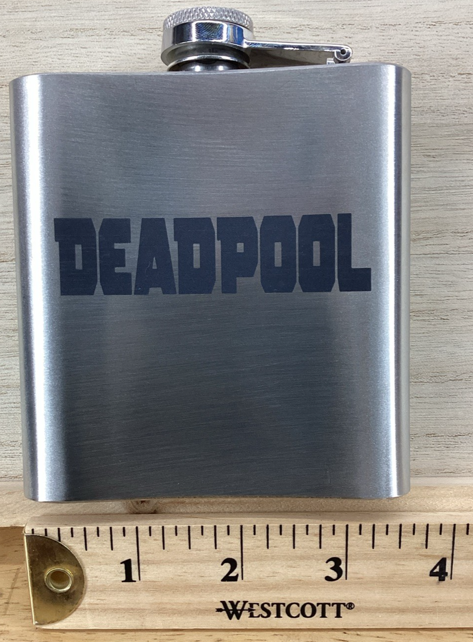 Laser Engraved 6 oz Stainless Steel Flask - D