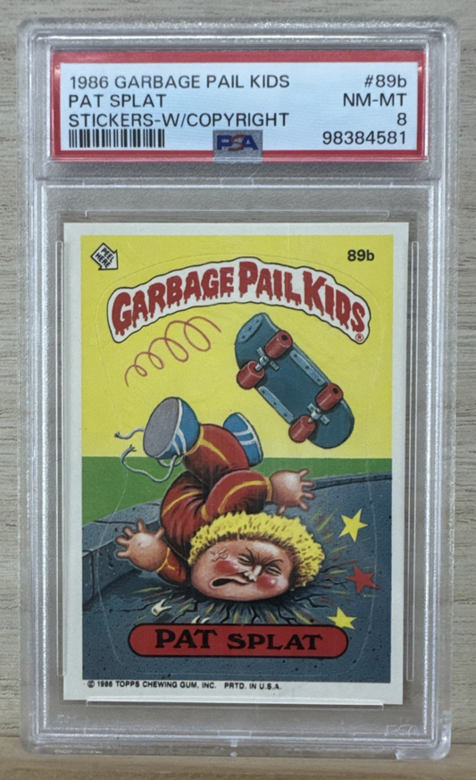 1986 GARBAGE PAIL KIDS - PAT SPLAT 89b - PSA 8