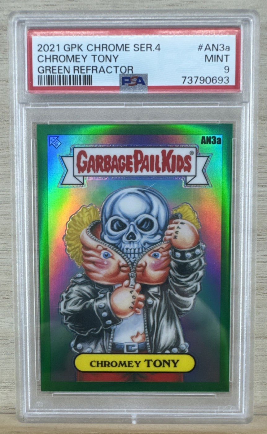 2021 Topps Garbage Pail Kids Chrome - Chromey Tony - Green Refractor - PSA 9